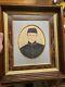 Vtg Painting Drawing Photo Civil War Union Soldier In Amazing Period Frame