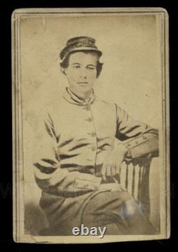 Very Rare CDV of Civil War Soldier Eugene Trask Killed by Indians 1863 Photo