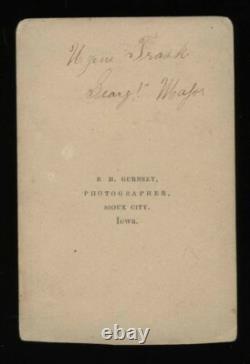 Very Rare CDV of Civil War Soldier Eugene Trask Killed by Indians 1863 Photo