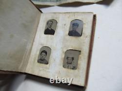 Very Rare Large Antique Gem Size Tintype Album, Civil War, VICTORIAN, FULL
