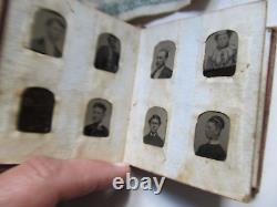Very Rare Large Antique Gem Size Tintype Album, Civil War, VICTORIAN, FULL