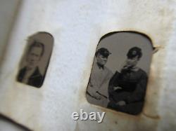 Very Rare Large Antique Gem Size Tintype Album, Civil War, VICTORIAN, FULL