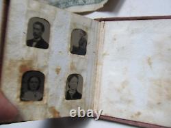 Very Rare Large Antique Gem Size Tintype Album, Civil War, VICTORIAN, FULL