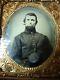 Victorian Antique Civil War Soldier Image 1/6 Plate Tintype 9th Nhv