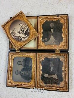 Victorian Daguerreotype Union Case Frame Civil War Soldiers Wife Photographs
