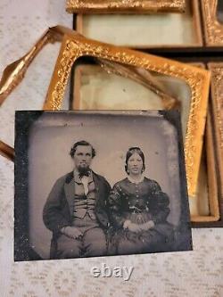 Victorian Daguerreotype Union Case Frame Civil War Soldiers Wife Photographs