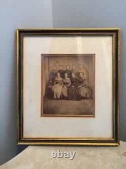 Vintage Antique Photograph Civil War Nine Daughters Framed WITH WRITTEN HISTORY