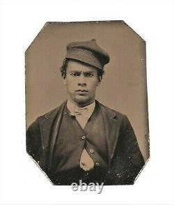 Vintage Antique Tintype Civil War era Photo Black African American True Grit Man