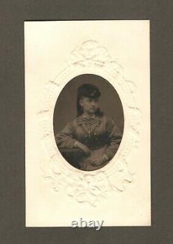 Vintage Antique Tintype Photo Pretty Lady Civil War Navy Fouled Anchor Insignia