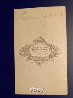 Vintage General PGT Beauregard Civil War Cabinet Card Photograph