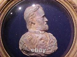 Vintage Old 1865 Civil War Ulysses S. Grant Metal Relief Picture Bust by Powell