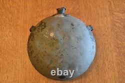 Vintage RARE OLD Civil War period military canteen with daguerreotype photo