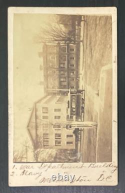 War & Navy Department Buildings & War & Navy Dept. Trolley 1862 CDV Photo Rare