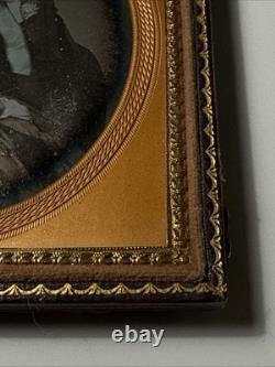Woman Mourning Clothes Sixth Plate Civil War antique Full Case Daguerreotype