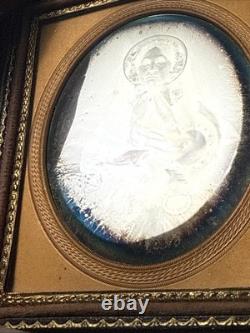 Woman Mourning Clothes Sixth Plate Civil War antique Full Case Daguerreotype
