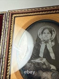 Woman Mourning Clothes Sixth Plate Civil War antique Full Case Daguerreotype